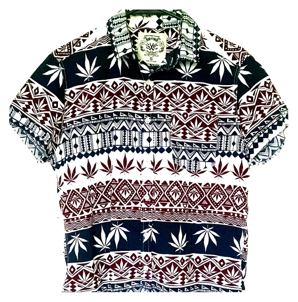SWC Cannabis pattern button up (M)